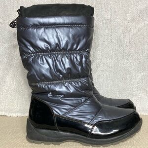 Cougar Minty Women's Black/Gun Metal Pull On Warm Winter Snow Boots Size US 7 M